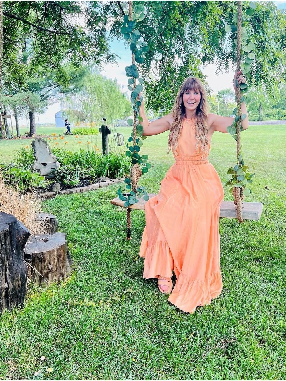Sabina Musayev Peach Maxi Dress